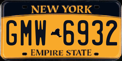 NY license plate GMW6932