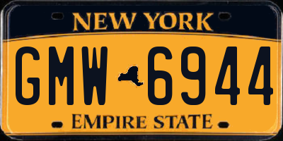 NY license plate GMW6944