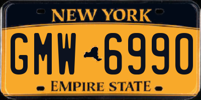 NY license plate GMW6990