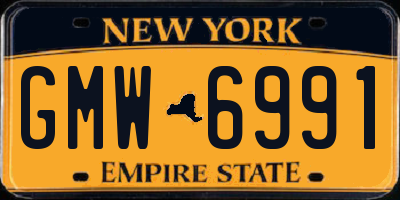 NY license plate GMW6991