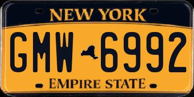 NY license plate GMW6992