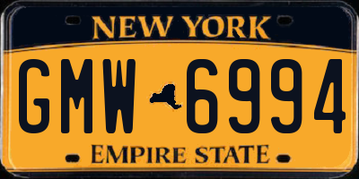 NY license plate GMW6994