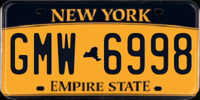NY license plate GMW6998