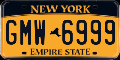 NY license plate GMW6999