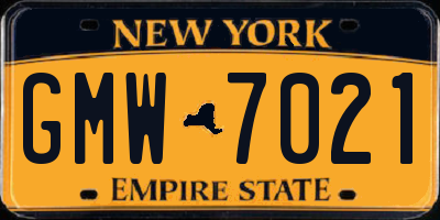 NY license plate GMW7021
