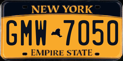 NY license plate GMW7050