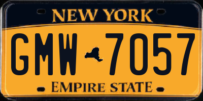 NY license plate GMW7057