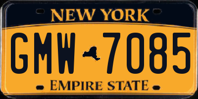 NY license plate GMW7085