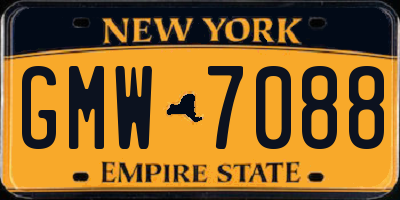 NY license plate GMW7088