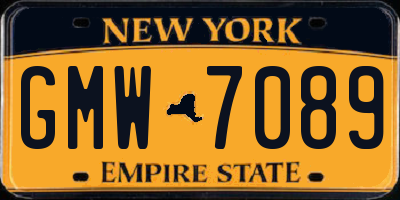 NY license plate GMW7089