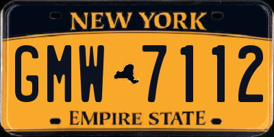 NY license plate GMW7112