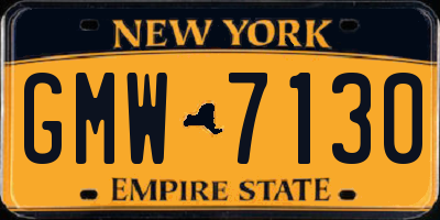 NY license plate GMW7130