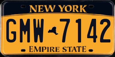 NY license plate GMW7142