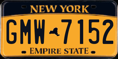 NY license plate GMW7152