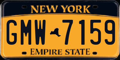 NY license plate GMW7159