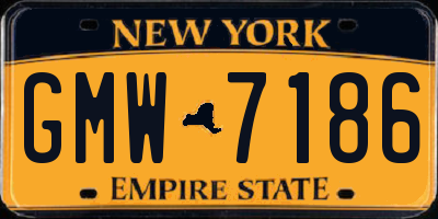 NY license plate GMW7186