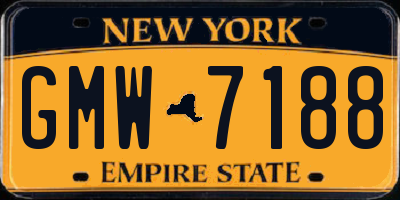 NY license plate GMW7188