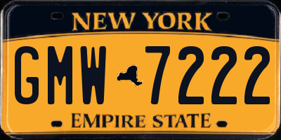 NY license plate GMW7222