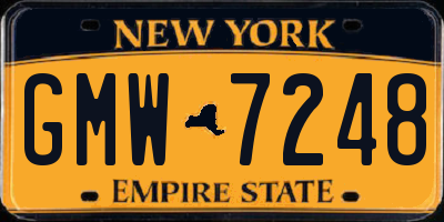 NY license plate GMW7248