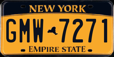 NY license plate GMW7271