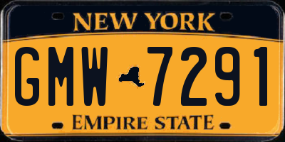 NY license plate GMW7291