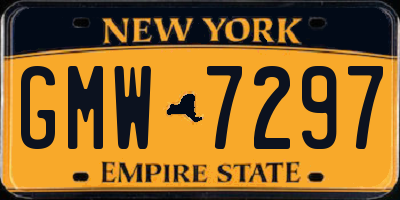 NY license plate GMW7297