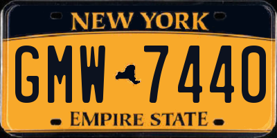 NY license plate GMW7440