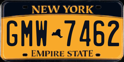 NY license plate GMW7462