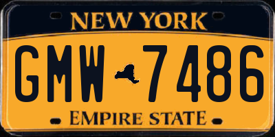 NY license plate GMW7486