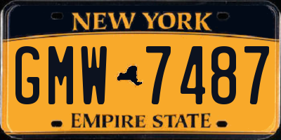 NY license plate GMW7487