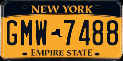 NY license plate GMW7488