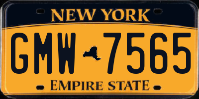 NY license plate GMW7565