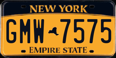 NY license plate GMW7575
