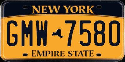 NY license plate GMW7580