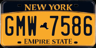 NY license plate GMW7586