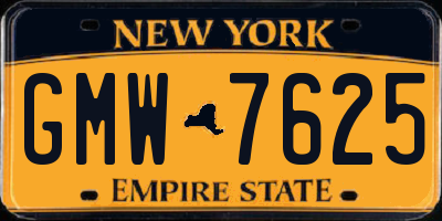 NY license plate GMW7625