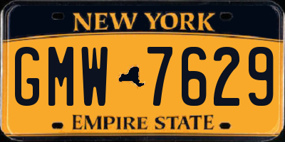 NY license plate GMW7629