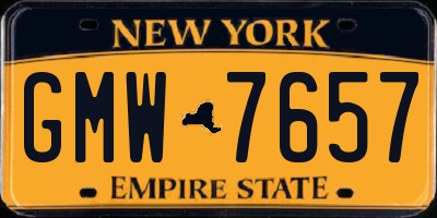 NY license plate GMW7657