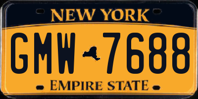NY license plate GMW7688