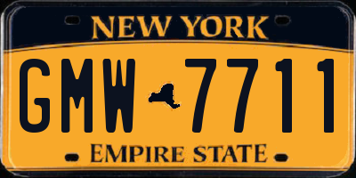 NY license plate GMW7711