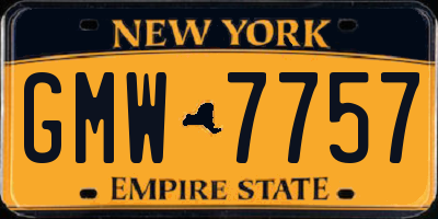 NY license plate GMW7757
