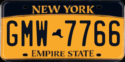 NY license plate GMW7766