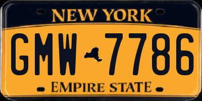 NY license plate GMW7786