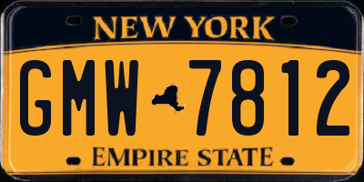 NY license plate GMW7812