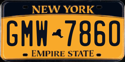 NY license plate GMW7860