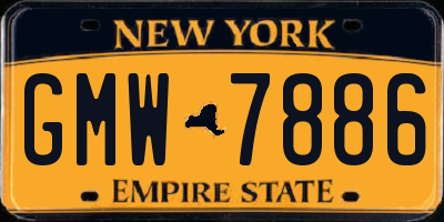 NY license plate GMW7886