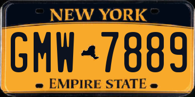 NY license plate GMW7889