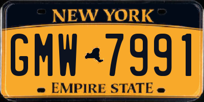 NY license plate GMW7991