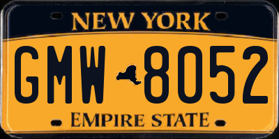 NY license plate GMW8052