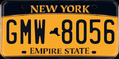 NY license plate GMW8056